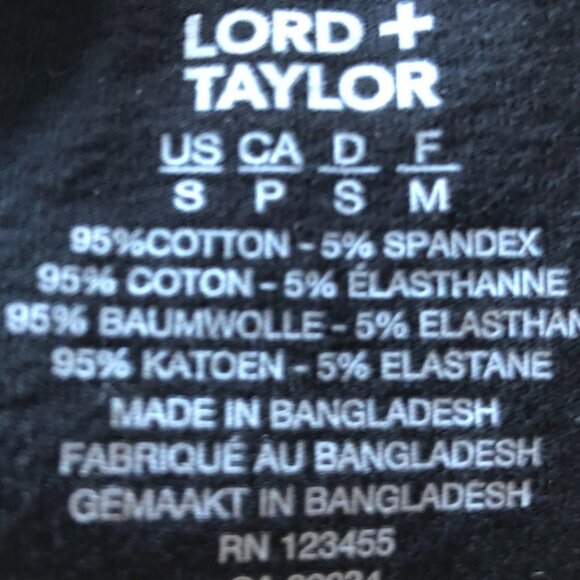 Lord & Taylor Casual Sht Slv Crew Neck Print Pattern Top Black + Gray Sz S NWT - Picture 4 of 5